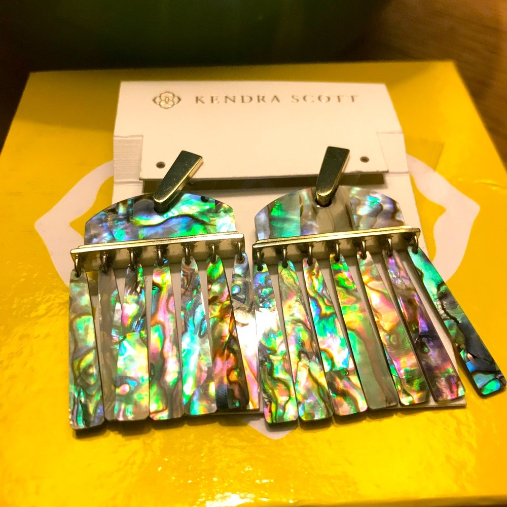 Kendra Scott earrings. Abalone